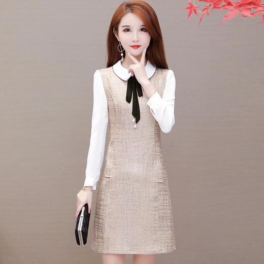 QYM-TYH-93962新款韩版潮流气质时尚长袖打底裙 商品图1