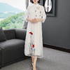 复古中国风，改良刺绣旗袍中长款修身连衣裙YFN-19513 商品缩略图2