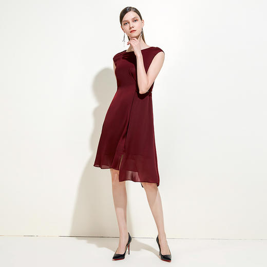 EITIE爱特爱女装夏季新品圆领不规则开叉裙摆时尚优雅连衣裙5907630 商品图1