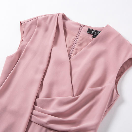 EITIE爱特爱女装夏季新高腰显瘦无袖荷叶边V领时尚长款连衣裙5907621  商品图1