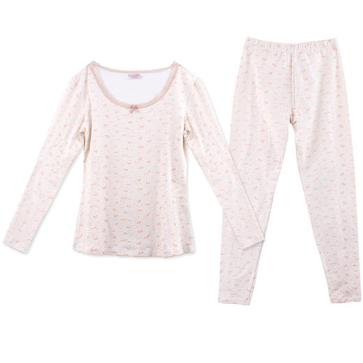 熳洁儿 保暖内衣女秋衣秋裤美体修身薄款打底家居棉衫秋冬女士套装17707203 商品图1