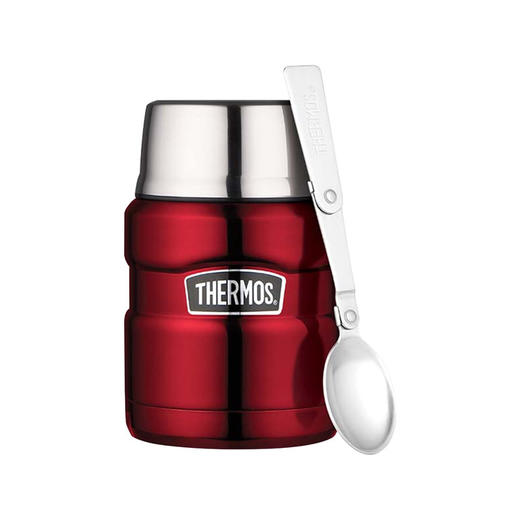 THERMOS/膳魔师 焖烧杯470ML 红色带勺 /0.4KG 食物焖烧 送可折叠汤勺 持久保鲜高颜值焖烧杯，好用方便 商品图0