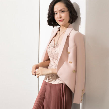 J20144235A颈袖添香新款时尚修身装西服显瘦小西装外套女长袖J20144235A单西 商品图6