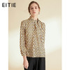 EITIE爱特爱女装春秋新品领口飘带时尚复古印花优雅小上衣T恤6013705 商品缩略图0