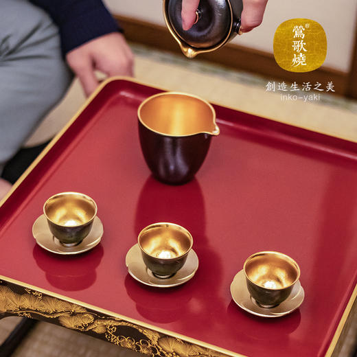 【莺歌烧旗舰店】 金玉满堂铃铛杯+茶托套装 商品图3