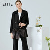 EITIE爱特爱春季新款通勤时尚拼接翻领双排扣西装外套女中长6104802 商品缩略图0