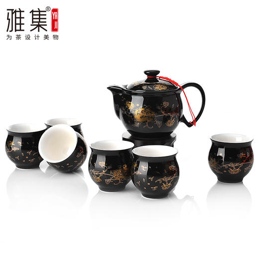 雅集七头牡丹景德镇陶瓷茶具 整套功夫茶具茶壶品茶杯 礼盒套装 商品图1