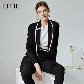 下架-EITIE爱特爱春季新款时尚通勤干练职业翻领西装短外套女显瘦A2003407