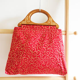 HUJI祤集Embrace手提包风の花烫金祥云猫咪