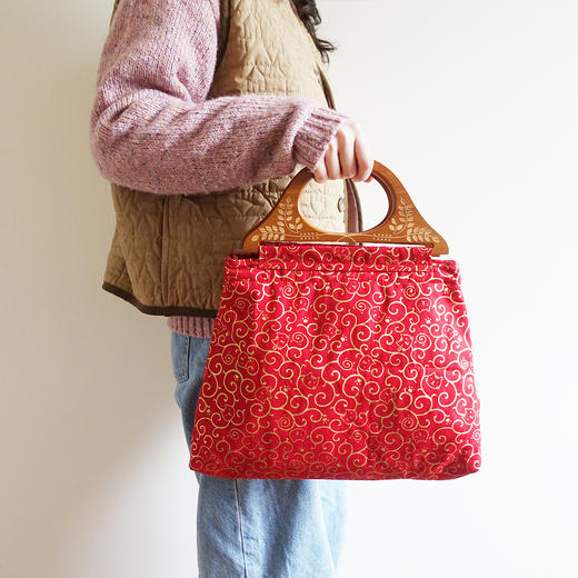 HUJI祤集Embrace手提包风の花烫金祥云猫咪 商品图3