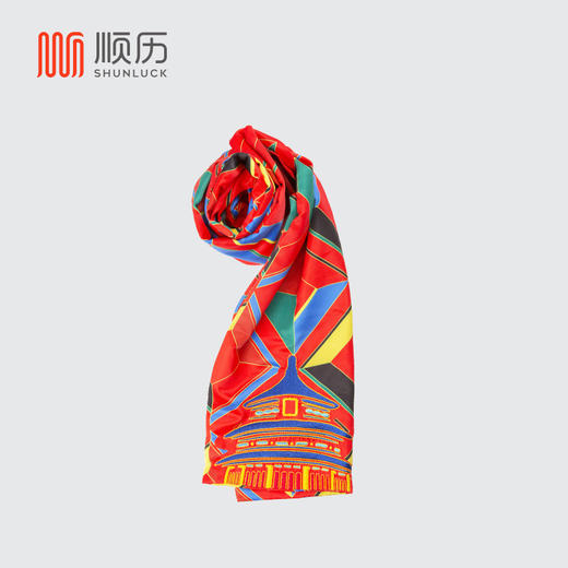 灵机吉品&顺历天坛非遗广绣刺绣围巾丝巾 商品图1
