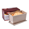 百钻波纹带盖土司盒450g 吐司面包模具 带盖金色波纹设计 商品缩略图3