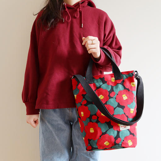 HUGOJIRO竖版手提斜挎包风の花大茶花 商品图2