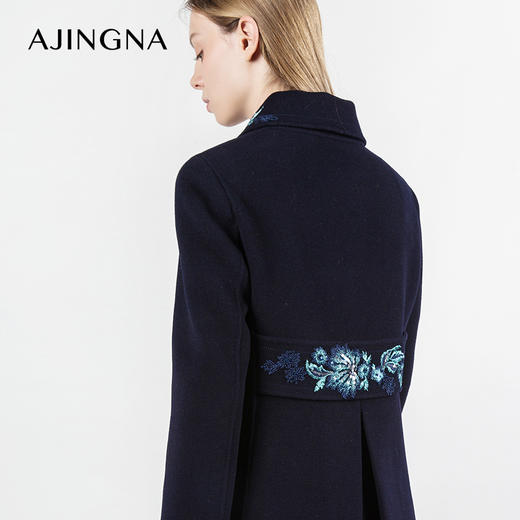 【商城同款】阿菁娜澳洲羊毛手工缝制爆款热卖双面呢大衣A23D111108 商品图4