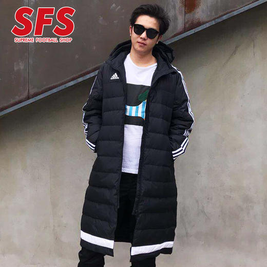 SFS阿迪达斯正品冬季新款运动连帽防风保暖长款足球羽绒服 AA6885 商品图0
