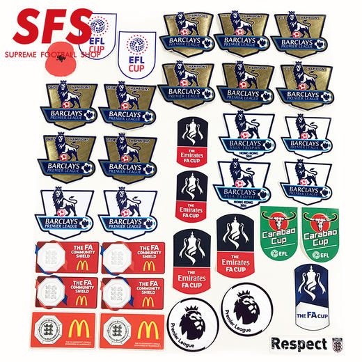 SFS英超07/13 13/17 17/19赛季联赛臂章 社区盾联赛杯卫冕冠章 商品图0