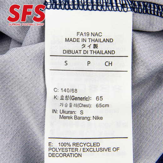 SFS耐克正品19-20巴黎圣日耳曼大童球衣儿童短袖足球服AJ5817-411 商品图2