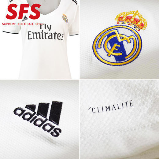 SFS 阿迪达斯正品1819皇家马德里主场女装足球服 女款球衣CG0545 商品图3