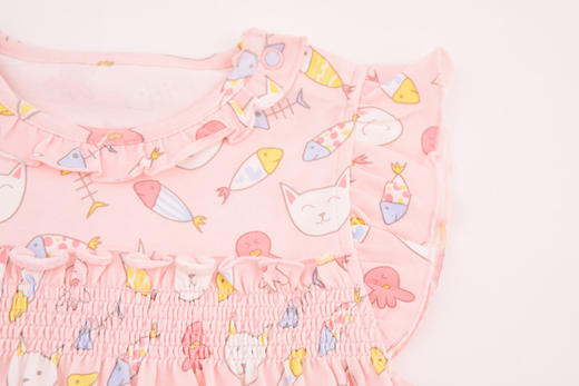 棉果果夏季女童印花套头连体衣连身衣哈衣M222727220268 商品图3