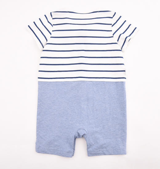 棉果果夏季男童海军风对开哈衣连体衣连身衣哈衣领结可拆卸 M212722220306 商品图4