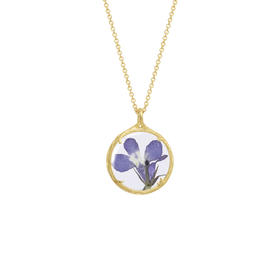 北京仓｜CATHERINE WEITZMAN-Birth Flower-2月 紫色半边莲 项链［美国设计师］