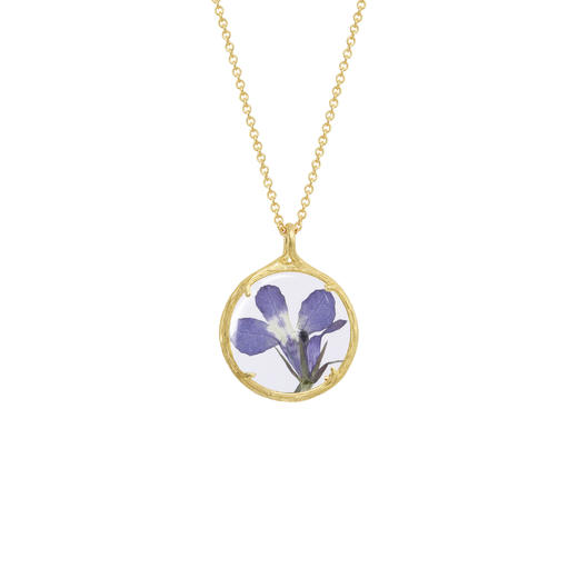 北京仓｜CATHERINE WEITZMAN-Birth Flower-2月 紫色半边莲 项链［美国设计师］ 商品图0
