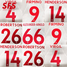 SFS 2019-2020英超利物浦客场联赛印号 多球员选项（非球衣链接）