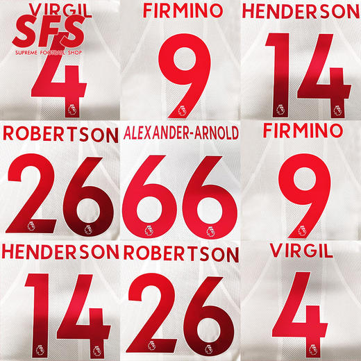 SFS 2019-2020英超利物浦客场联赛印号 多球员选项（非球衣链接） 商品图0