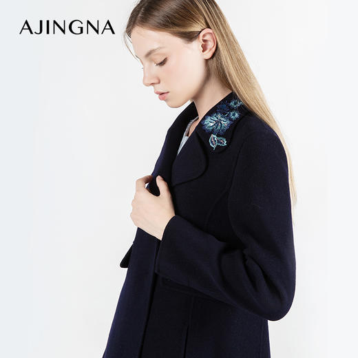 【商城同款】阿菁娜澳洲羊毛手工缝制爆款热卖双面呢大衣A23D111108 商品图3