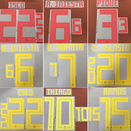 【印制风险自担】SFS：2018俄罗斯世界杯 西班牙主场/客场球员 印号系列 商品图0