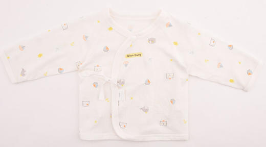 棉果果夏季全棉有机棉纱家居新生儿内衣半背衣上衣M201110220366 商品图2
