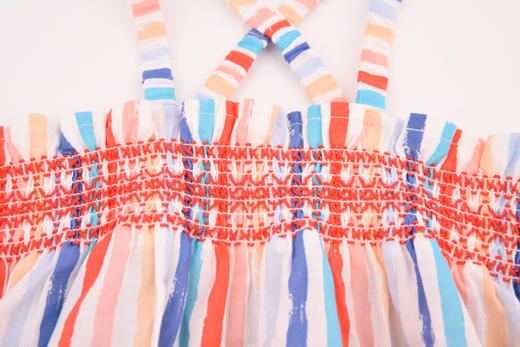 棉果果夏季女童条纹吊带连体衣M222724220269 商品图4