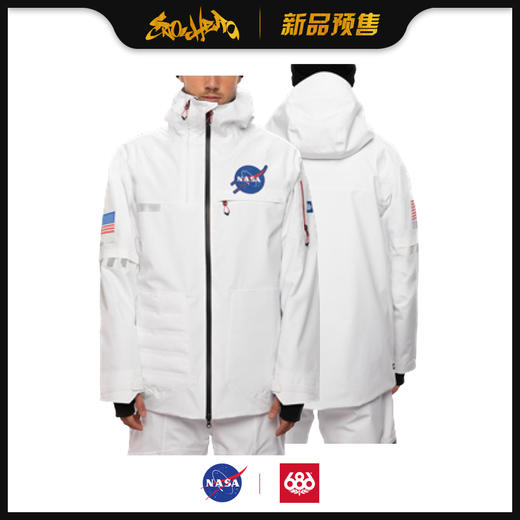 [SNOWHERO新品预售]686 2021 NASA合作款白色男款雪服 商品图0