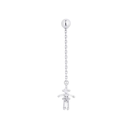 详询客服｜Little Ones-Boucle d’oreille girl-女孩 18K白金 钻石 耳环（单支）［法国设计师］ 商品图0