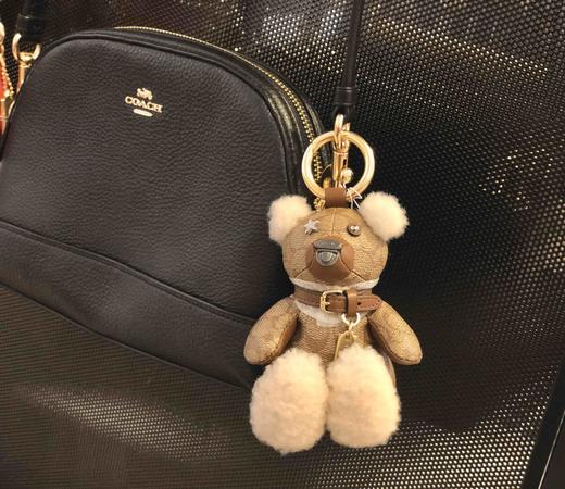 coach全真皮超级可爱小熊钥匙扣