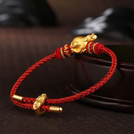 吐宝鼠手链男女款黄金手串