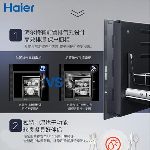 海尔（Haier）（506845
）嵌入式光波巴氏消毒柜 镶嵌式 ZQD90F-9 双门低温高温双消毒 商品图1