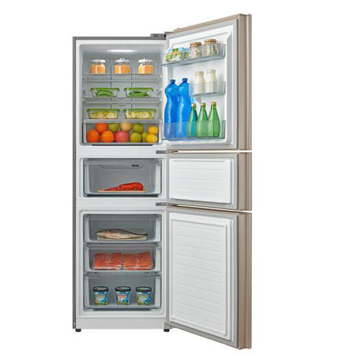 美的（Midea）BCD-261WTGM 三门家用节能冰箱 玻璃面板 铂金净味 中门变温凯撒金 商品图2
