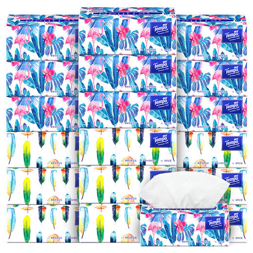 Tempo源自德国1929 MINI系列纸巾 18包整箱 无味 软抽 4层80抽 抽纸 德宝 得宝 面巾纸 商品图1