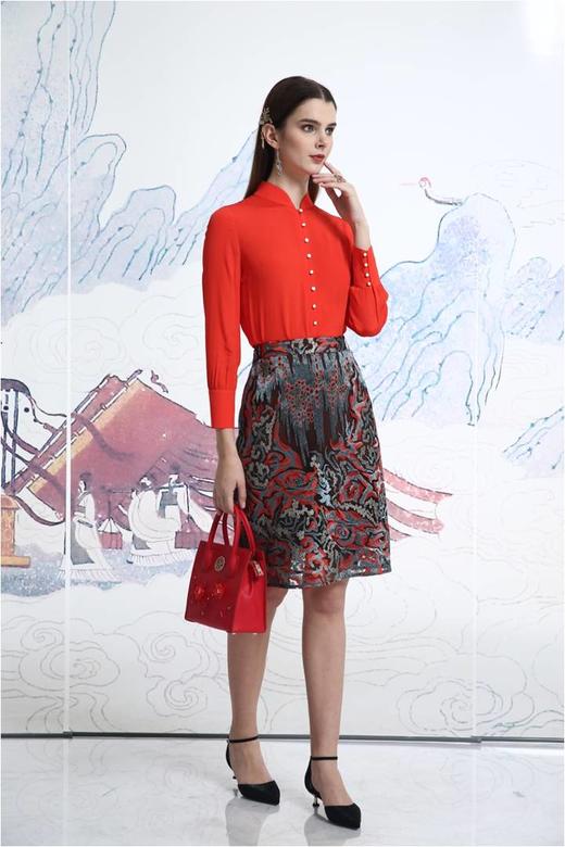 【伯妮斯茵】银线刺绣精致典雅半裙--丹青如黛--《洛神赋》1B6021 商品图1