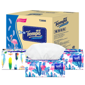Tempo源自德国1929 MINI系列纸巾 18包整箱 无味 软抽 4层80抽 抽纸 德宝 得宝 面巾纸