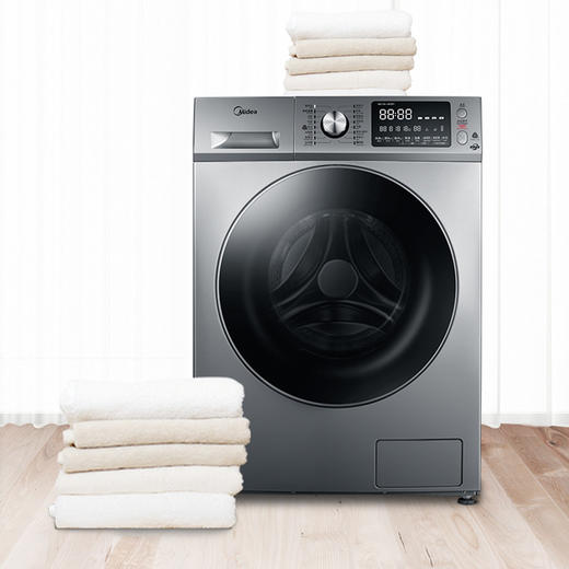 美的（Midea）（251650）洗衣机全自动滚筒 10公斤大容量 直驱变频 真丝柔洗 羽绒服洗 省电耐用 MG100-1463DY 商品图3