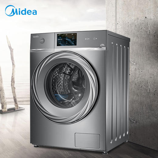 美的(Midea)VDL1D100ITY4（251655） 10公斤大容量全自动全驱变频洗脱一体洗衣机 家用巴赫银 全驱黑科技 商品图1
