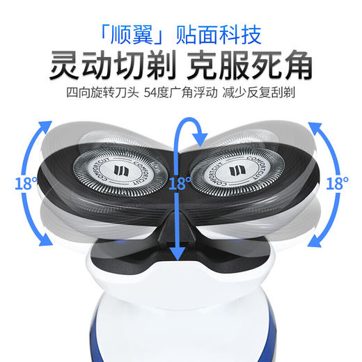飞利浦（Philips）（508331）电动剃须刀 双刀头干湿两用全身水洗 S566 充电旋转式刮胡刀1小时快充胡须刀 商品图2