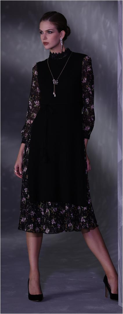 【伯妮斯茵】 简约大方黑色背心款毛织连衣裙--太阳窗的幻想--《因汉而生--哥特》3ES6231 商品图1