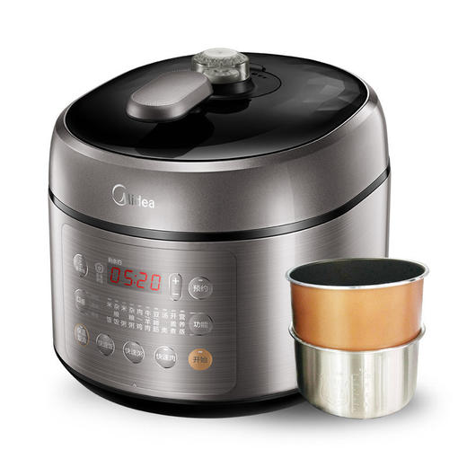 美的（508164）电压力锅  SS5053 P双胆5L 智能家用电压力锅正品 不锈钢内胆 底盘加热 保温功能 定时功能 商品图0