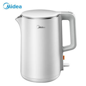 美的（508266）电水壶HJ1515a  1.5L容量 304不锈钢胆 白色 自动断电 电热水壶烧水壶