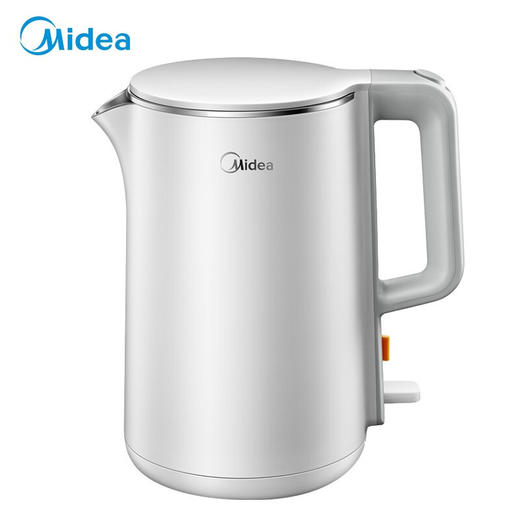 美的（508266）电水壶HJ1515a  1.5L容量 304不锈钢胆 白色 自动断电 电热水壶烧水壶 商品图0