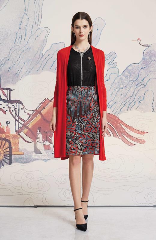 【伯妮斯茵】银线刺绣精致典雅半裙--丹青如黛--《洛神赋》1B6021 商品图4