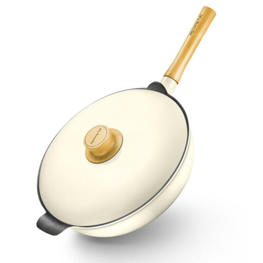 九阳(Joyoung)（508744
） 炒锅 CLT3255D 不粘锅少油烟平底电磁炉通用炒菜锅 月光白 商品图2